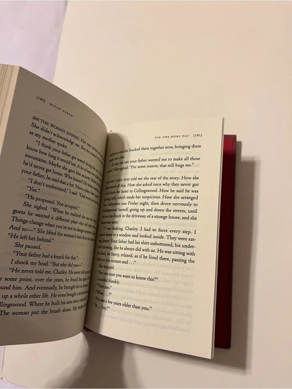 Mitch Albom For One More Day First Edition Hardcover Book Red Maroon 7.5